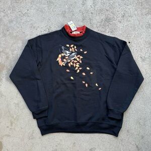 Vintage 90’s Deadstock Morning Sun Fall Autumn Leaves Birds Crewneck Sweater